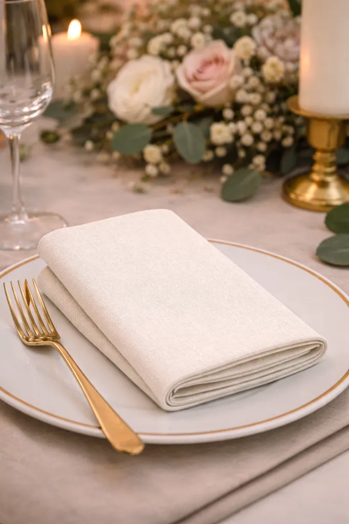 serviette de table creme