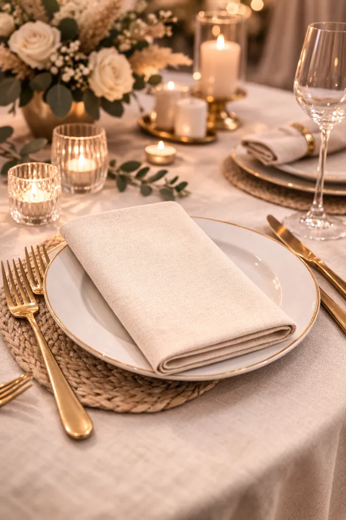 serviette de table sable