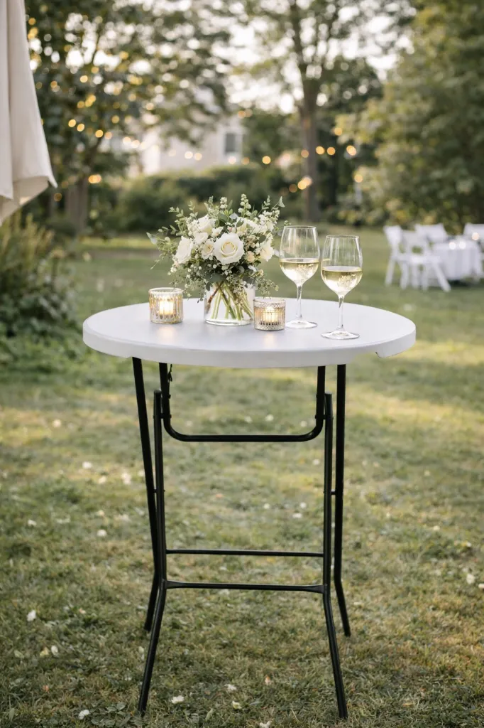 Mange debout pliable plastique blanc