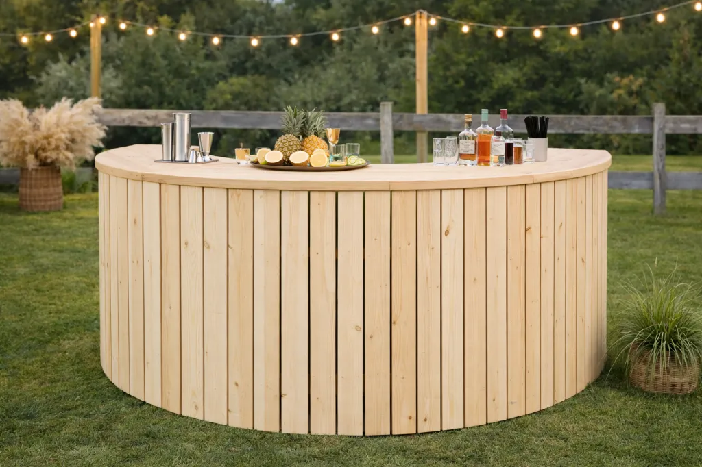 bar en bois demi cercle