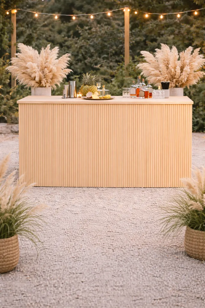 Bar en bois clair rectangle