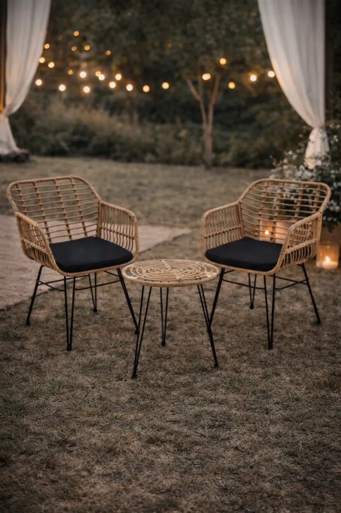 Salon de jardin rotin 2 personnes