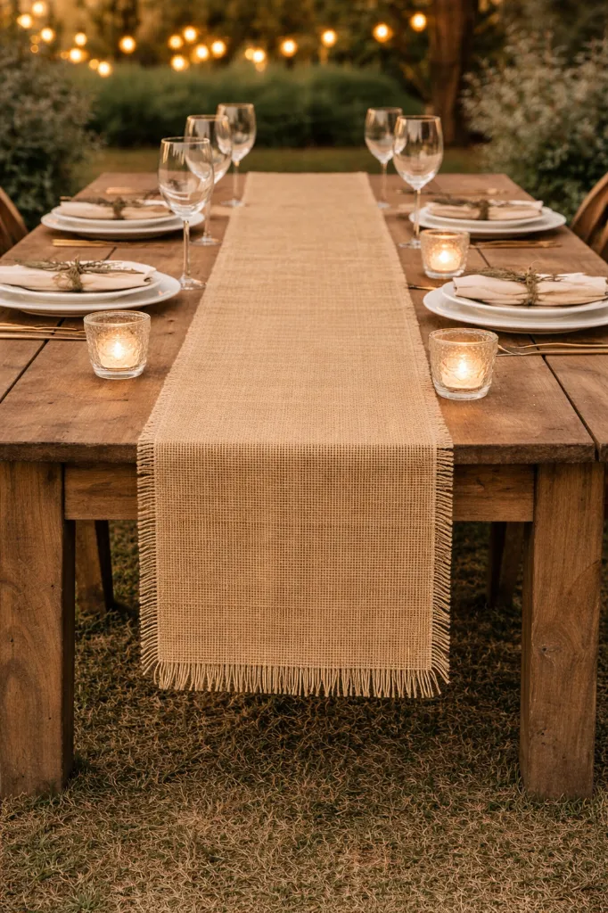 Chemin de table toile de jute