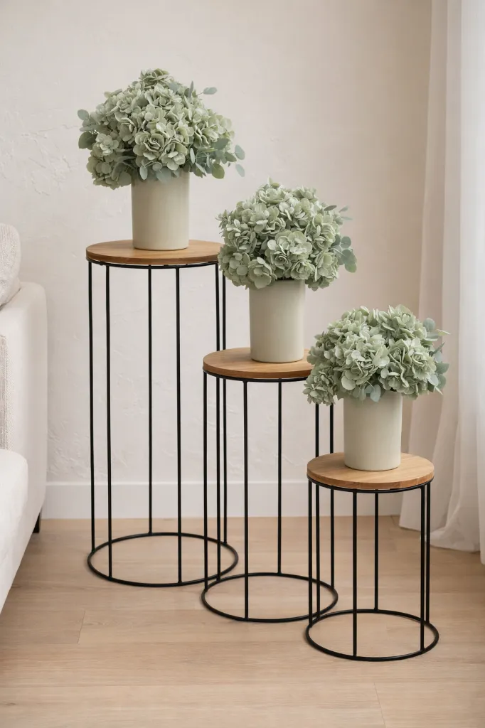 sellette metal et bois
