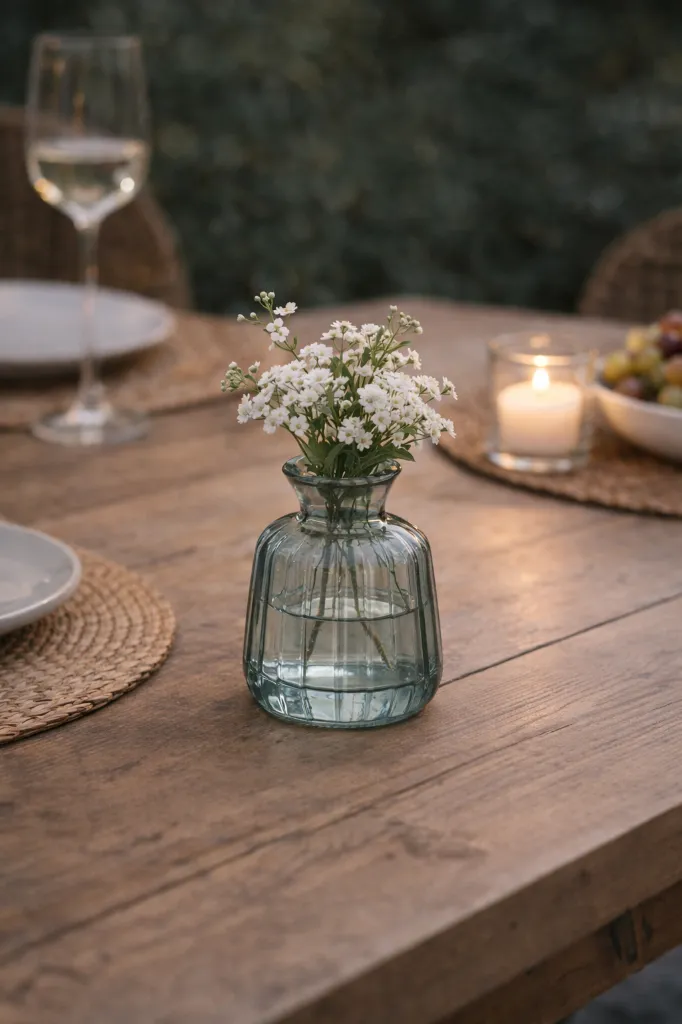 Vase de table vert d'eau