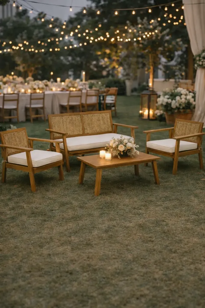 Salon de jardin cannage