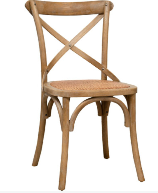 Chaise bohème croisé effet bois