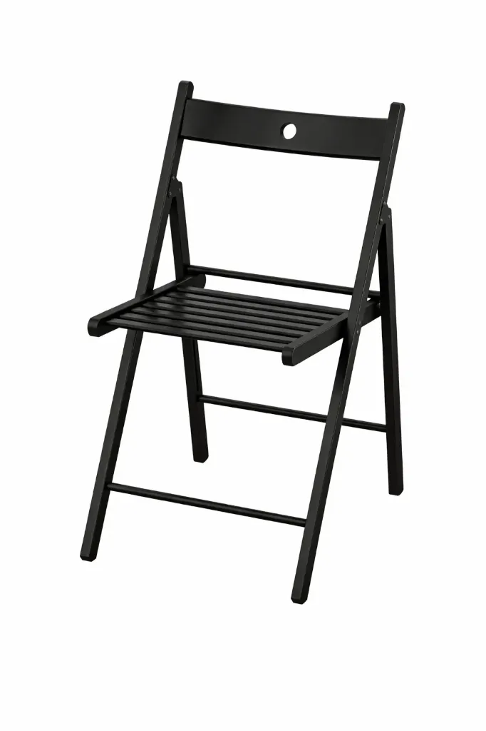 Chaise Pliante en Bois - Noir