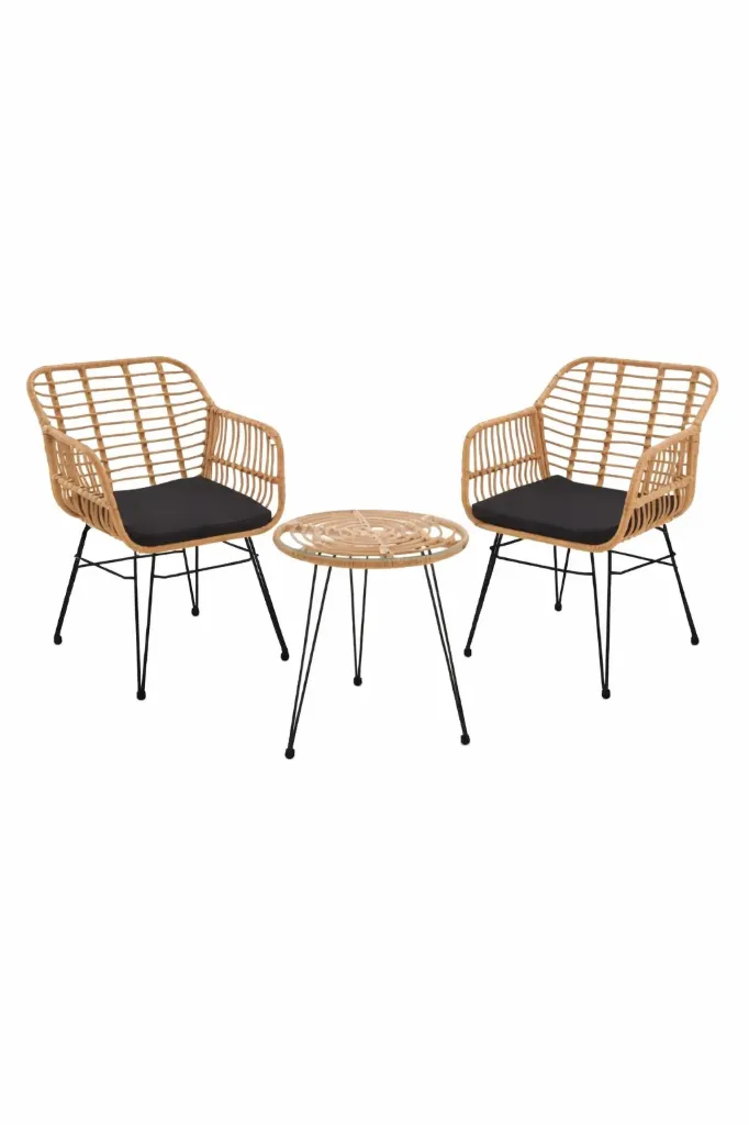 Salon de Jardin - Rotin Noir